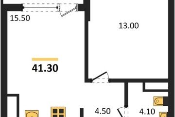 Фото №1: 1-комнатная квартира 41 м² - Краснодар, мкр. Карасунский внутригородской округ, 