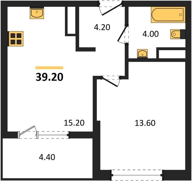 Фото №1: 1-комнатная квартира 39 м² - Краснодар, мкр. Карасунский внутригородской округ