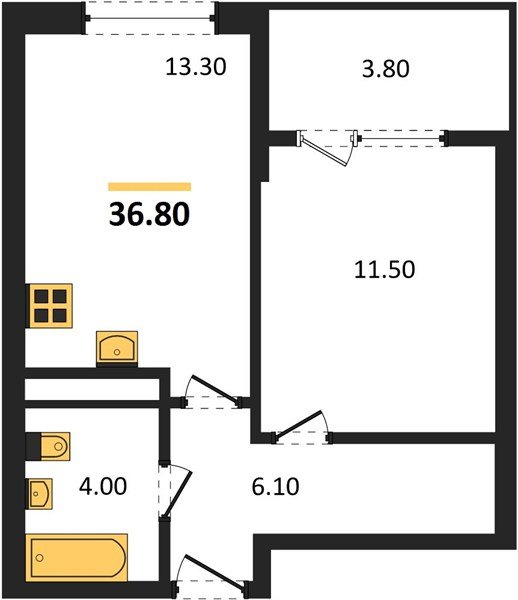Фото №1: 1-комнатная квартира 36 м² - Краснодар, мкр. Карасунский внутригородской округ