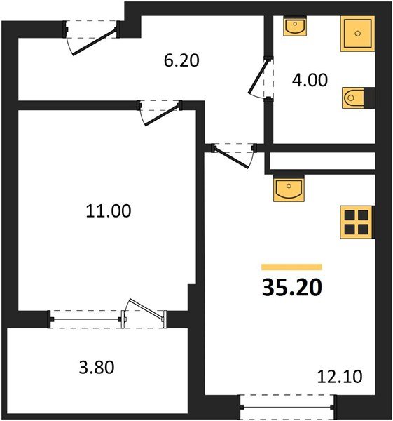 Фото №1: 1-комнатная квартира 35 м² - Краснодар, мкр. Карасунский внутригородской округ