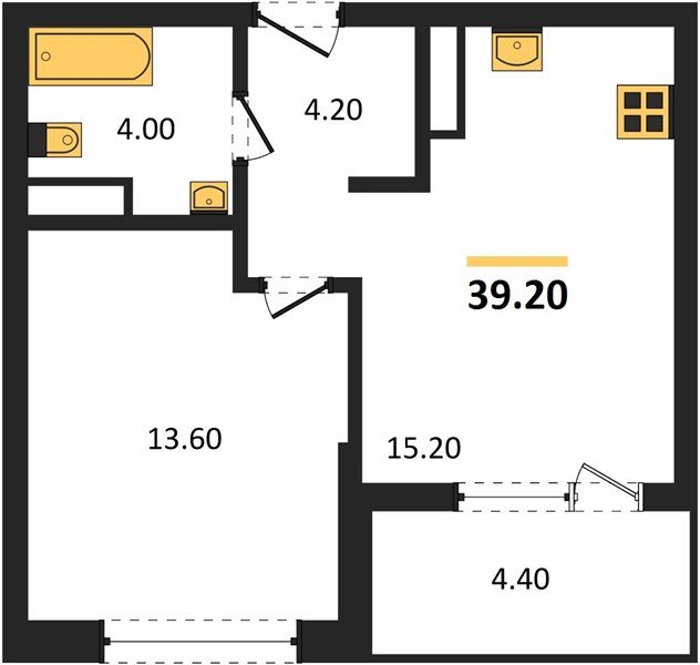 Фото №1: 1-комнатная квартира 39 м² - Краснодар, мкр. Карасунский внутригородской округ