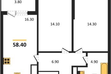 Фото №1: 2-комнатная квартира 58 м² - Краснодар, мкр. Карасунский внутригородской округ, 