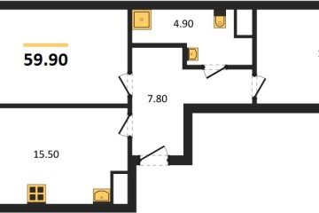 Фото №1: 2-комнатная квартира 59 м² - Краснодар, мкр. Карасунский внутригородской округ, 
