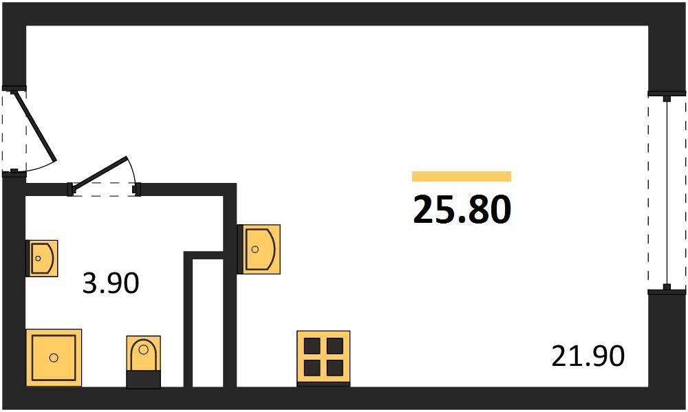 Фото №1: Студия 25 м² - Краснодар, мкр. Карасунский внутригородской округ