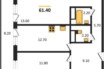 Фото №1: 2-комнатная квартира 61 м² - Краснодар, мкр. Прикубанский внутригородской округ, 