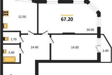 Фото №1: 2-комнатная квартира 67 м² - Краснодар, мкр. Прикубанский внутригородской округ, 