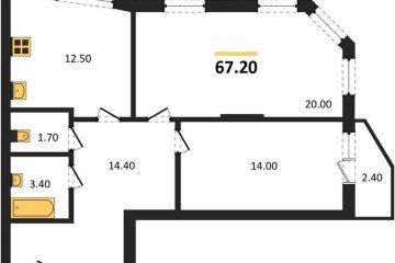 Фото №1: 2-комнатная квартира 67 м² - Краснодар, мкр. Прикубанский внутригородской округ, 