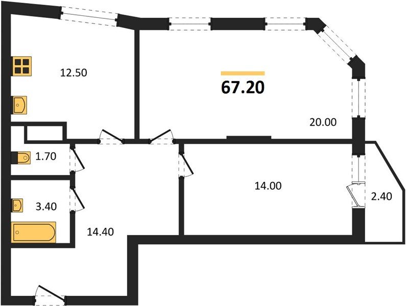 Фото №1: 2-комнатная квартира 67 м² - Краснодар, жилой комплекс Зеленодар, 