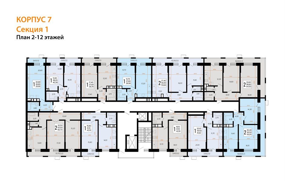 Фото №8: 2-комнатная квартира 68 м² - Краснодар, Прикубанский внутригородской округ, жилой комплекс Небо, мкр. 9-й километр, ул. Ярославская, 115лит7