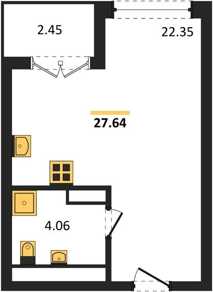 Фото №1: Студия 27 м² - Краснодар, жилой комплекс Друзья, мкр. Прикубанский внутригородской округ