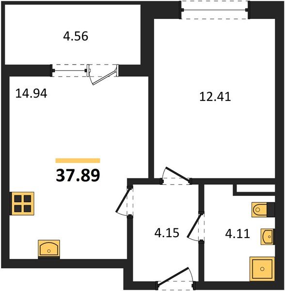 Фото №1: 1-комнатная квартира 37 м² - Краснодар, жилой комплекс Друзья, мкр. Прикубанский внутригородской округ