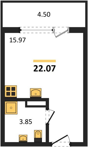 Фото №1: Студия 21 м² - Краснодар, жилой комплекс Друзья, мкр. Прикубанский внутригородской округ