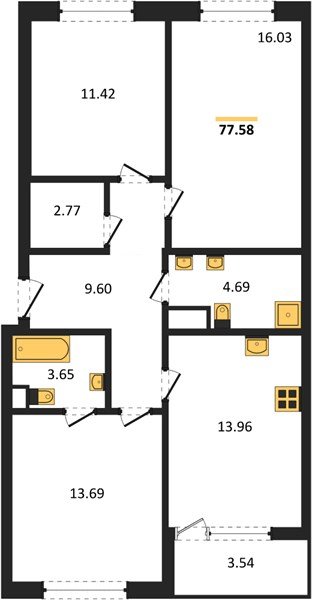 Фото №1: 3-комнатная квартира 77 м² - Краснодар, жилой комплекс Друзья, мкр. Прикубанский внутригородской округ