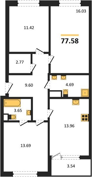 Фото №1: 3-комнатная квартира 76 м² - Краснодар, жилой комплекс Друзья, мкр. Прикубанский внутригородской округ