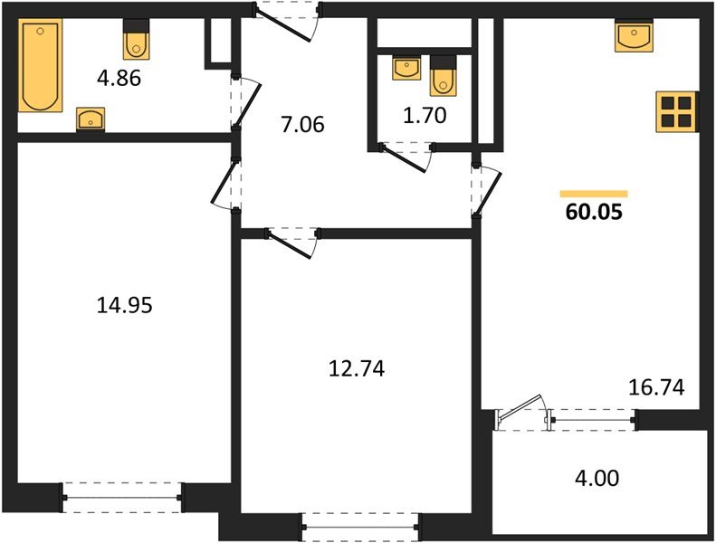 Фото №1: 2-комнатная квартира 58 м² - Краснодар, жилой комплекс Друзья, мкр. Прикубанский внутригородской округ