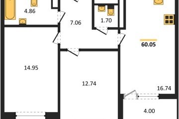 Фото №1: 2-комнатная квартира 59 м² - Краснодар, мкр. Прикубанский внутригородской округ, 