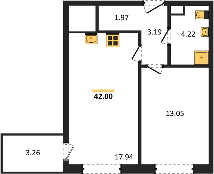 Фото №1: 1-комнатная квартира 41 м² - Краснодар, жилой комплекс Друзья, мкр. Прикубанский внутригородской округ