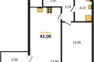 Фото №1: 1-комнатная квартира 41 м² - Краснодар, мкр. Прикубанский внутригородской округ, 