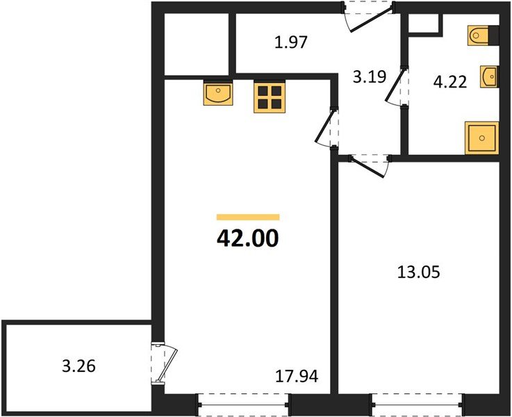 Фото №1: 1-комнатная квартира 41 м² - Краснодар, жилой комплекс Друзья, мкр. Прикубанский внутригородской округ