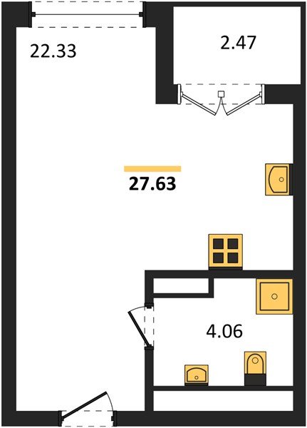 Фото №1: Студия 27 м² - Краснодар, жилой комплекс Друзья, мкр. Прикубанский внутригородской округ