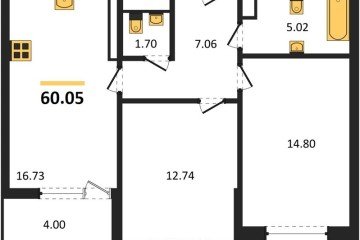 Фото №1: 2-комнатная квартира 59 м² - Краснодар, мкр. Прикубанский внутригородской округ, 