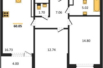 Фото №1: 2-комнатная квартира 59 м² - Краснодар, мкр. Прикубанский внутригородской округ, 