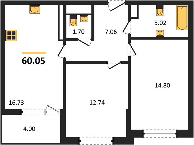 Фото №1: 2-комнатная квартира 59 м² - Краснодар, жилой комплекс Друзья, мкр. Прикубанский внутригородской округ