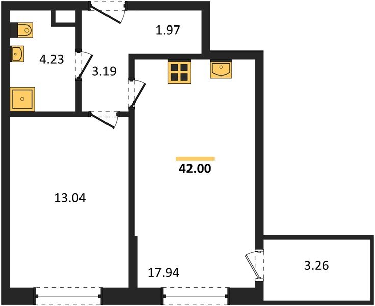 Фото №1: 1-комнатная квартира 40 м² - Краснодар, жилой комплекс Друзья, мкр. Прикубанский внутригородской округ