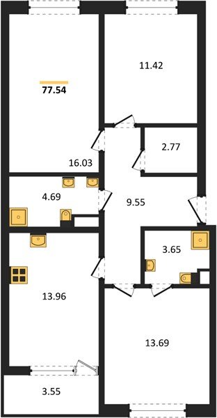 Фото №1: 3-комнатная квартира 77 м² - Краснодар, жилой комплекс Друзья, мкр. Прикубанский внутригородской округ