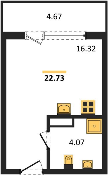 Фото №1: Студия 22 м² - Краснодар, жилой комплекс Друзья, мкр. Прикубанский внутригородской округ