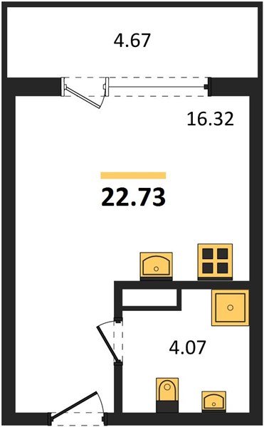 Фото №1: Студия 22 м² - Краснодар, жилой комплекс Друзья, мкр. Прикубанский внутригородской округ