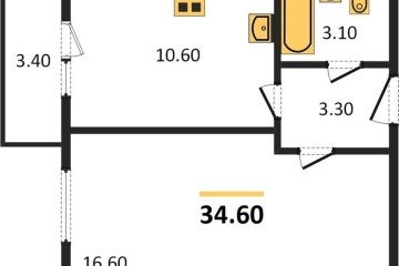 Фото №1: 1-комнатная квартира 34 м² - Новая Адыгея, мкр. жилой комплекс Дарград, 