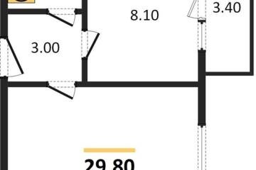 Фото №1: 1-комнатная квартира <span class="whitespace-nowrap">29 м²</span>, <span class="whitespace-nowrap">1/5 эт.</span> - Новая Адыгея, мкр. ЖК Дарград, ул. Тургеневское шоссе, 33/4к44