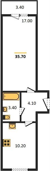 Фото №1: 1-комнатная квартира 35 м² - Новая Адыгея, мкр. жилой комплекс Дарград
