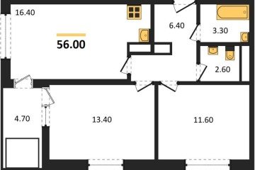 Фото №1: 2-комнатная квартира 56 м² - Краснодар, мкр. жилой комплекс Народные Кварталы, ул. Народная, 54лит2