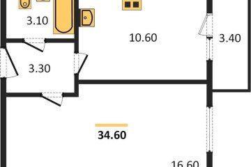 Фото №1: 1-комнатная квартира 34 м² - Новая Адыгея, мкр. жилой комплекс Дарград, 