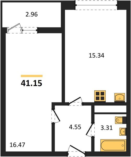 Фото №1: 1-комнатная квартира 41 м² - Майкоп, 