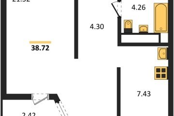 Фото №1: 1-комнатная квартира 38 м² - Майкоп, 