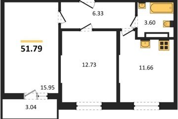 Фото №1: 2-комнатная квартира 51 м² - Краснодар, мкр. Карасунский внутригородской округ, 