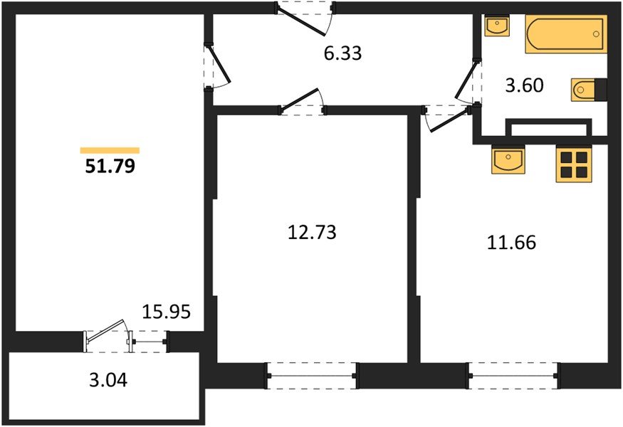 Фото №1: 2-комнатная квартира 51 м² - Краснодар, мкр. Карасунский внутригородской округ