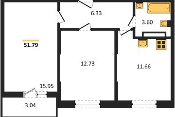 Фото №1: 2-комнатная квартира 51 м² - Краснодар, мкр. Карасунский внутригородской округ, 