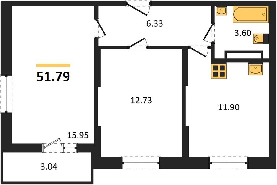 Фото №1: 2-комнатная квартира 51 м² - Краснодар, мкр. Карасунский внутригородской округ