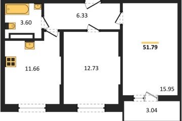 Фото №1: 2-комнатная квартира 51 м² - Краснодар, мкр. Карасунский внутригородской округ, 