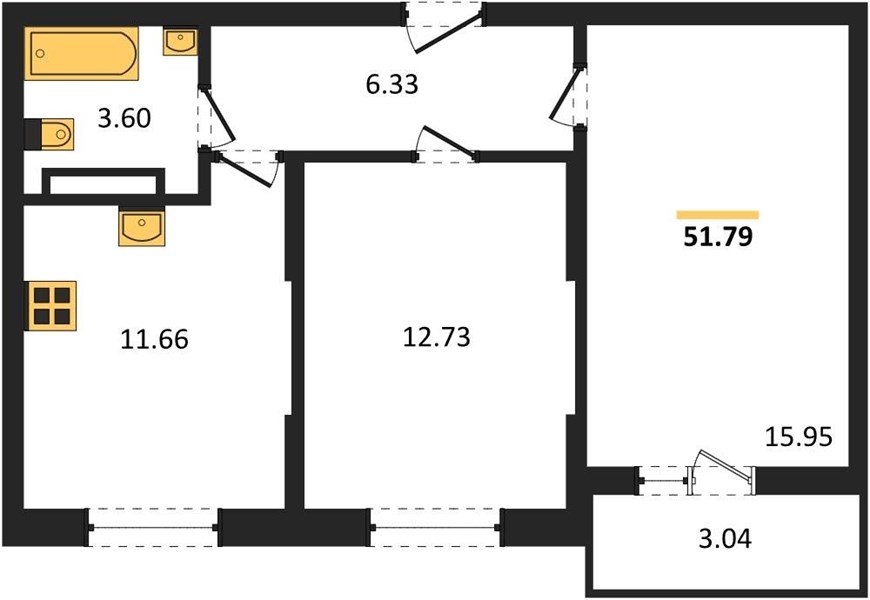 Фото №1: 2-комнатная квартира 51 м² - Краснодар, мкр. Карасунский внутригородской округ