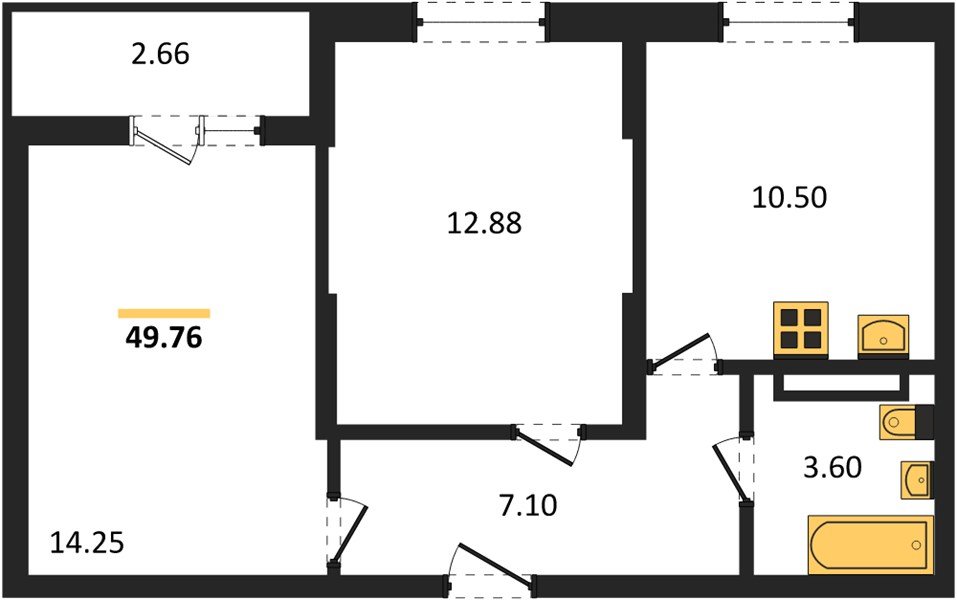 Фото №1: 2-комнатная квартира 49 м² - Краснодар, мкр. Карасунский внутригородской округ