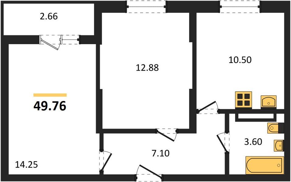 Фото №1: 2-комнатная квартира 49 м² - Краснодар, мкр. Карасунский внутригородской округ
