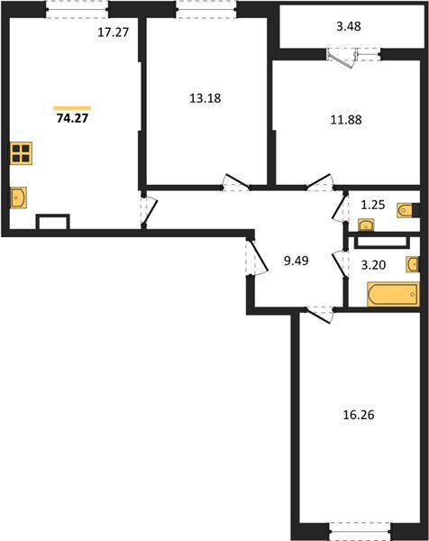 Фото №1: 3-комнатная квартира 74 м² - Краснодар, мкр. Карасунский внутригородской округ