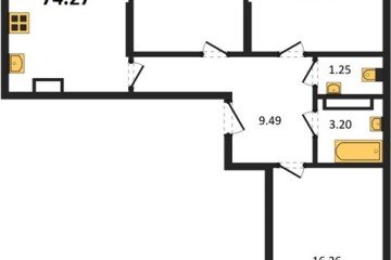 Фото №1: 3-комнатная квартира 74 м² - Краснодар, мкр. Карасунский внутригородской округ, 