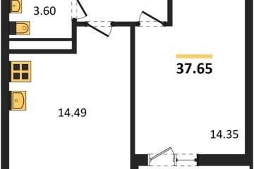 Фото №1: 1-комнатная квартира 37 м² - Краснодар, мкр. Карасунский внутригородской округ, 
