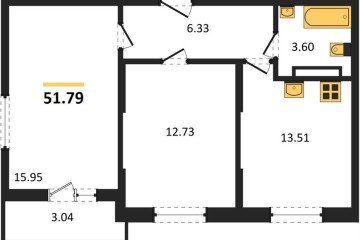 Фото №1: 2-комнатная квартира 51 м² - Краснодар, мкр. Карасунский внутригородской округ, 